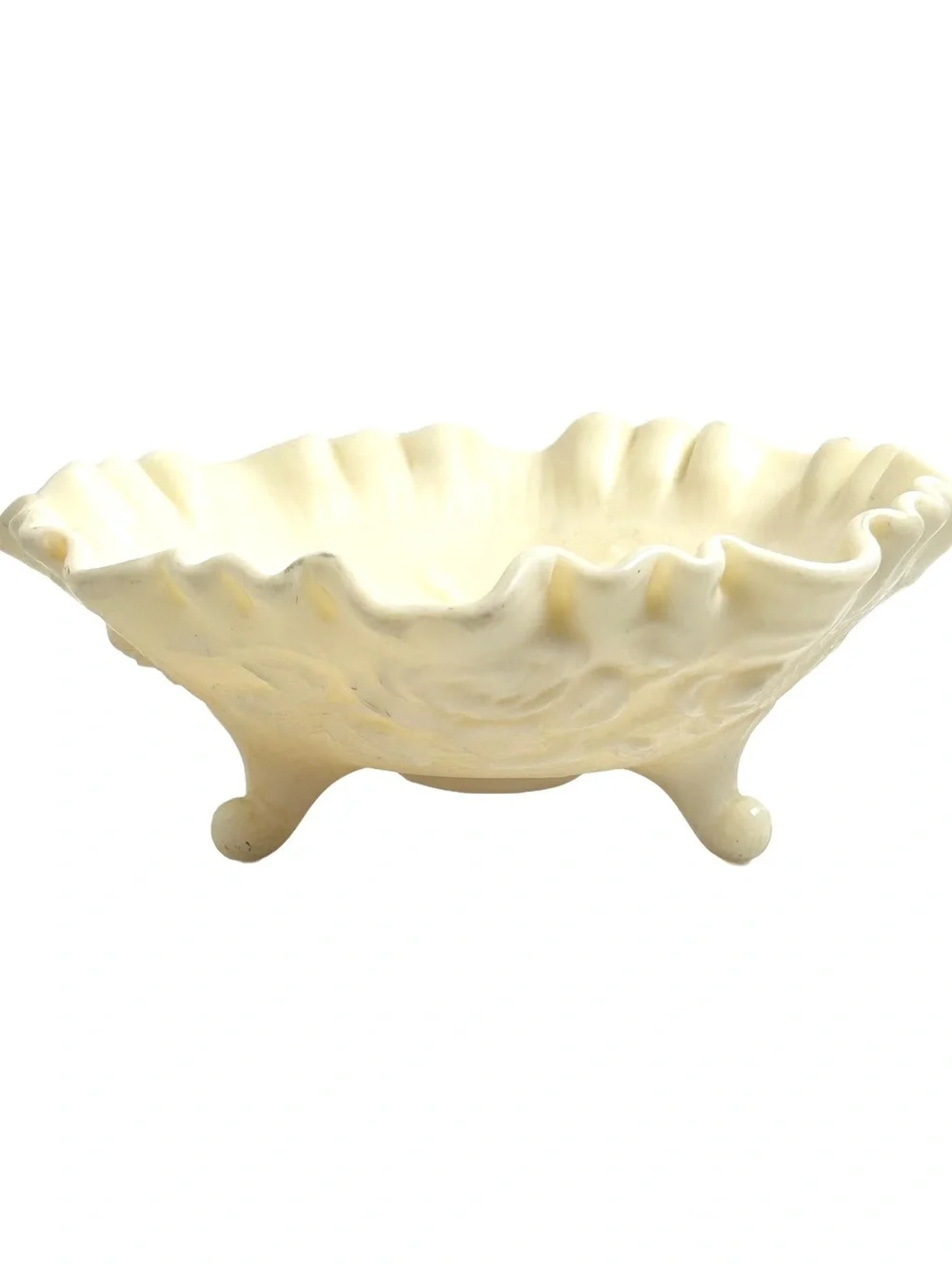 Vintage Imperial Glass Ohio Crimped “Rose” Bowl